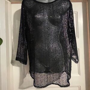 Picadilly Fashion Black Sheer Swim Cover-Up